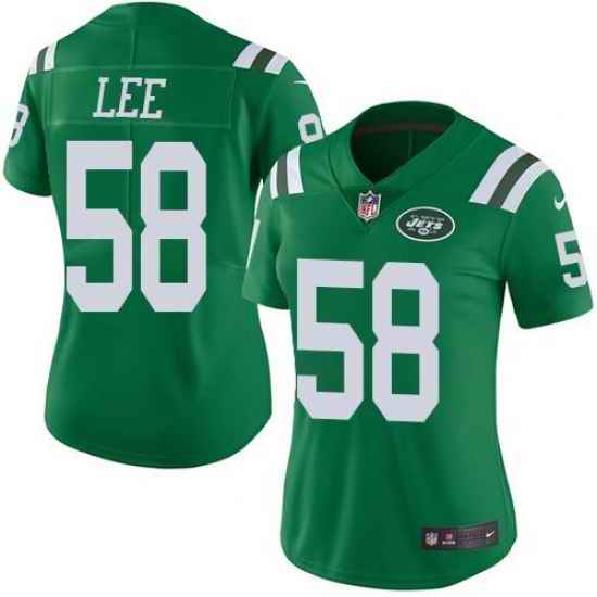 Nike Jets #58 Darron Lee Green Womens Stitched NFL Limited Rush Jersey